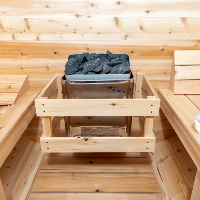 CT Serenity Sauna: Handcrafted Eastern White Cedar, 5mm Bronze Tempered Glass Door with Wooden Frame, Easy Installation