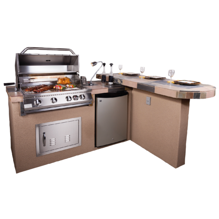 Aspen BBQ Island with 4 Burner Built In BBQ Grill