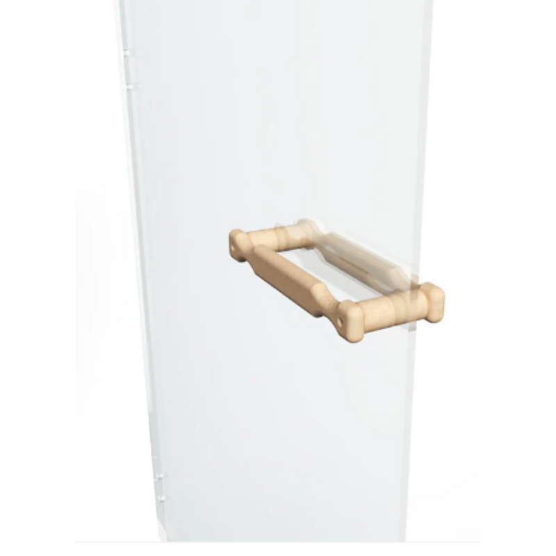 Chic Frameless Sauna Door with Handcrafted Wooden Handles