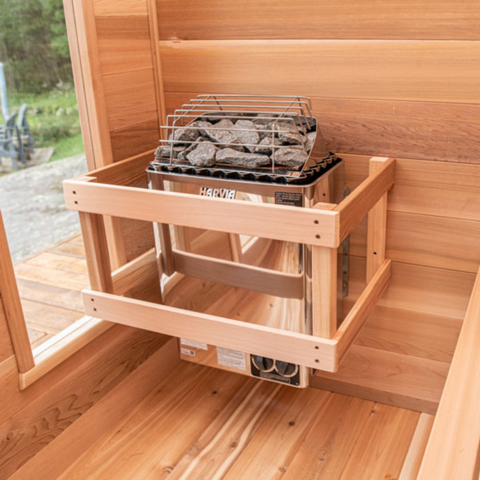 Harmony Sauna: Canadian Timber Collection, Handcrafted Eastern White Cedar, 2-4 Person Seating, Ready-to-Assemble Kit with Solid Cedar Cradles.