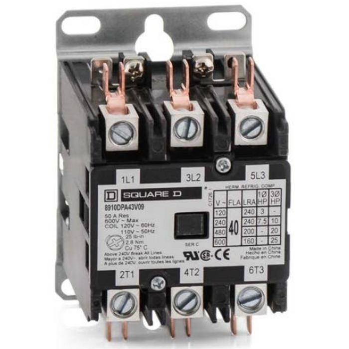 3 Pole, 40 Amp, 208-240V Contactor for Sauna Control Box