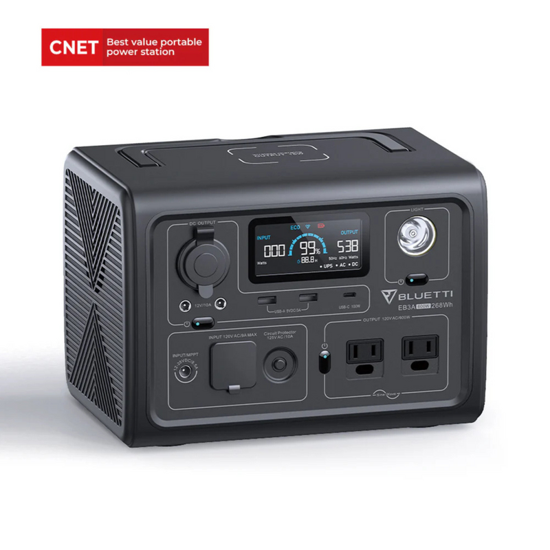 BLUETTI EB3A Portable Power Station – 600W, 268Wh Capacity