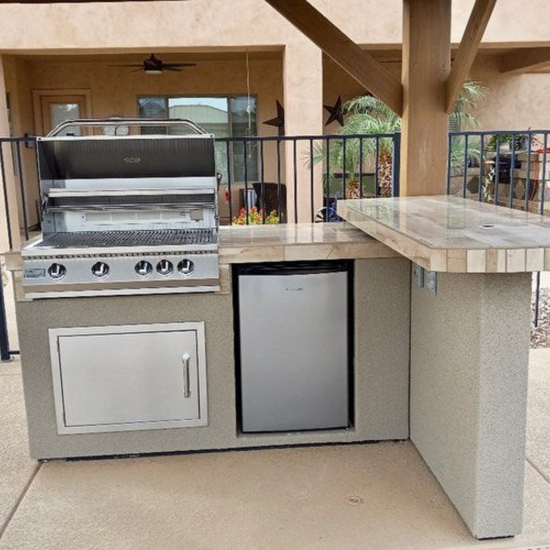 Aspen BBQ Island with 4 Burner Built In BBQ Grill