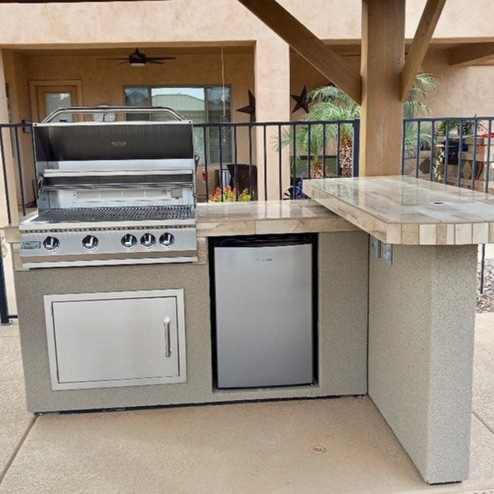 Aspen BBQ Island with 4 Burner Built In BBQ Grill