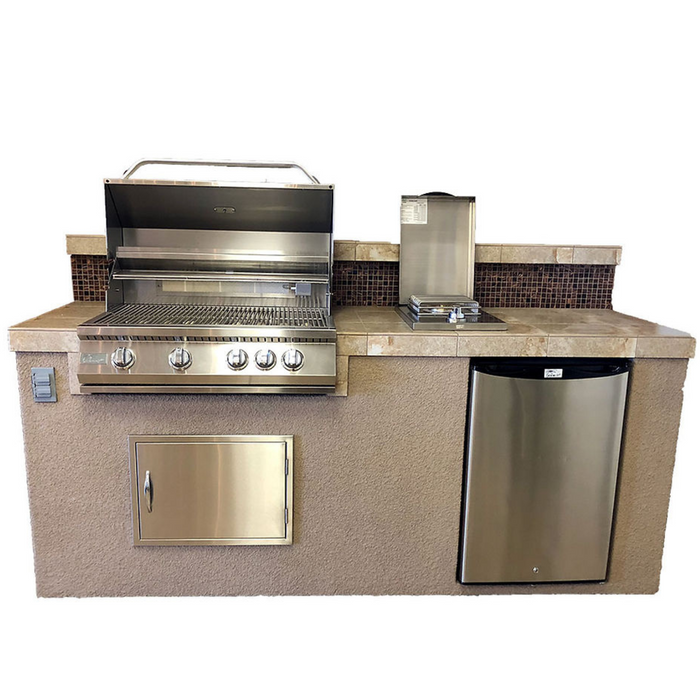 Bali 7'6" Island with Backsplash and Built In BBQ Grill