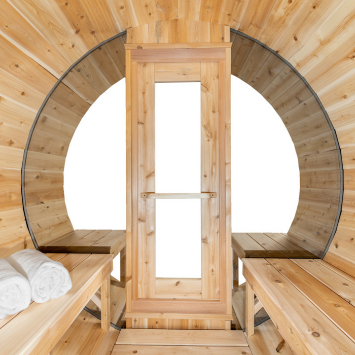 CT Serenity Sauna: Handcrafted Eastern White Cedar, 5mm Bronze Tempered Glass Door with Wooden Frame, Easy Installation