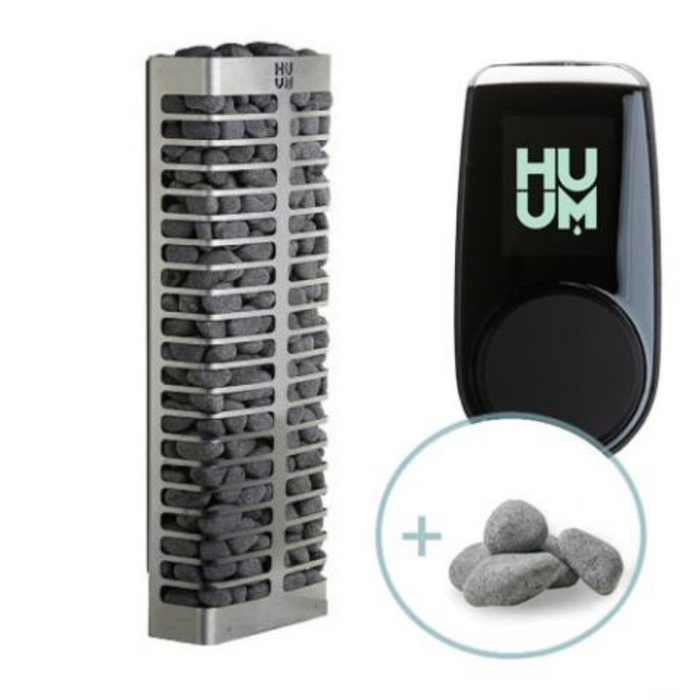 HUUM STEEL Mini 3.5kW Sauna Heater Package with UKU Control and 132 lbs of Sauna Stones