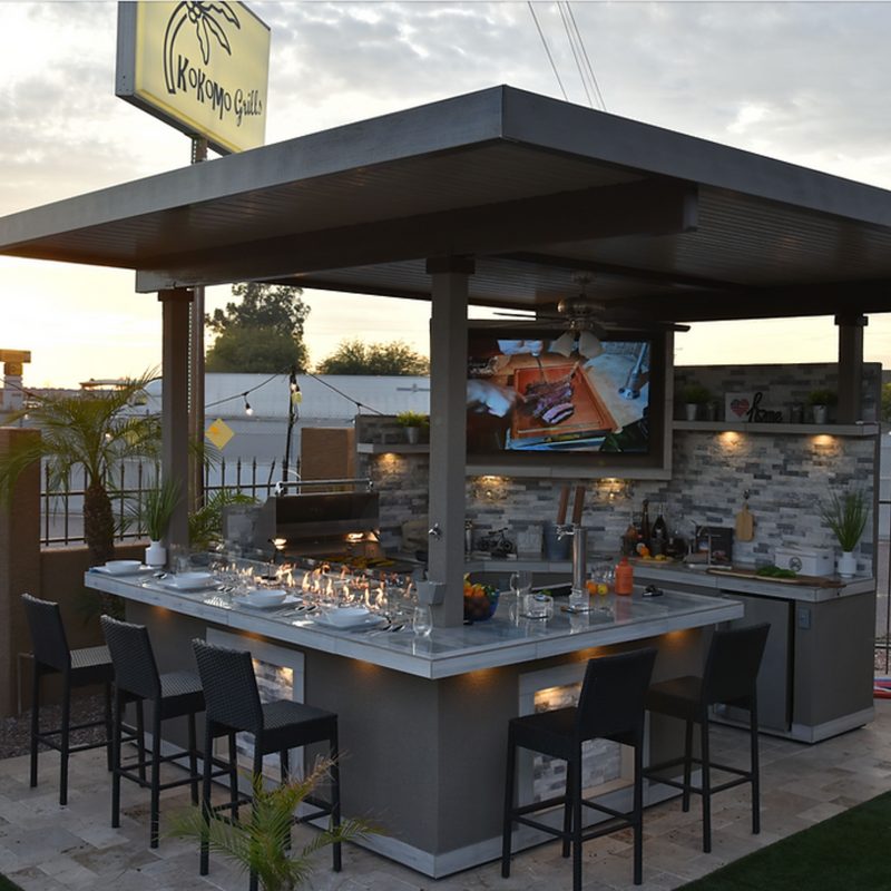 Best Outdoor Kitchen Bermuda BBQ Island with TV