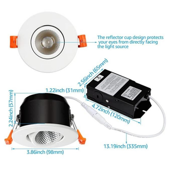 3-Inch Gimbal LED Downlight with Junction Box