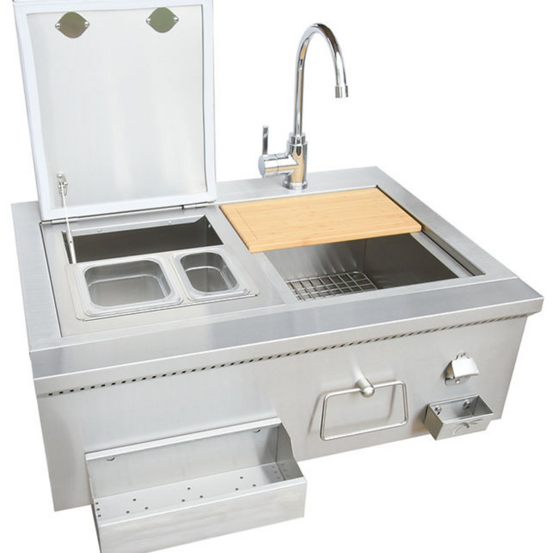 30" Built-In Bartender Cocktail Station With Sink Bottle Opener and Ice Chest