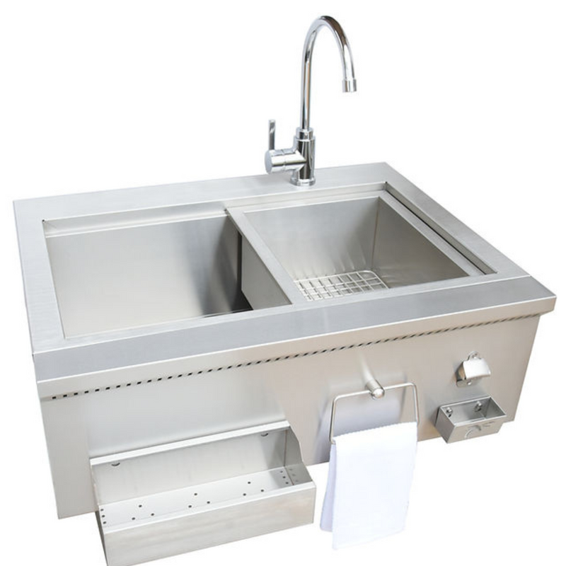 30" Built-In Bartender Cocktail Station With Sink Bottle Opener and Ice Chest