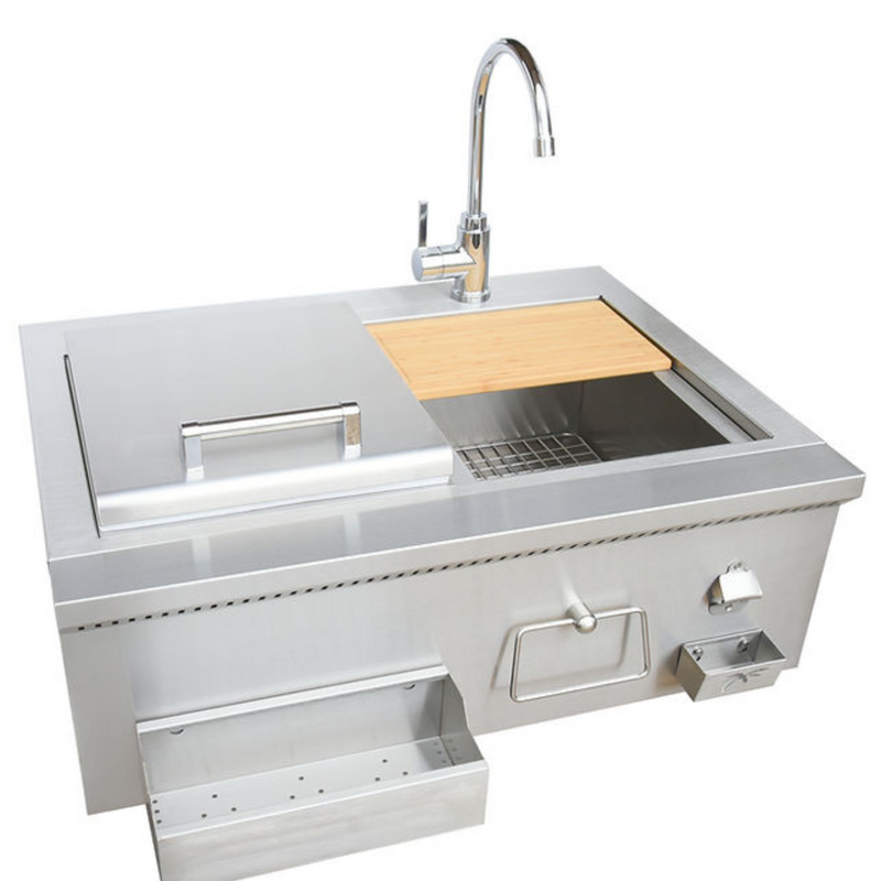 30" Built-In Bartender Cocktail Station With Sink Bottle Opener and Ice Chest