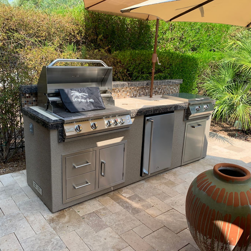 5 Burner Griddle Combo Drawer Fridge Outdoor Kitchen