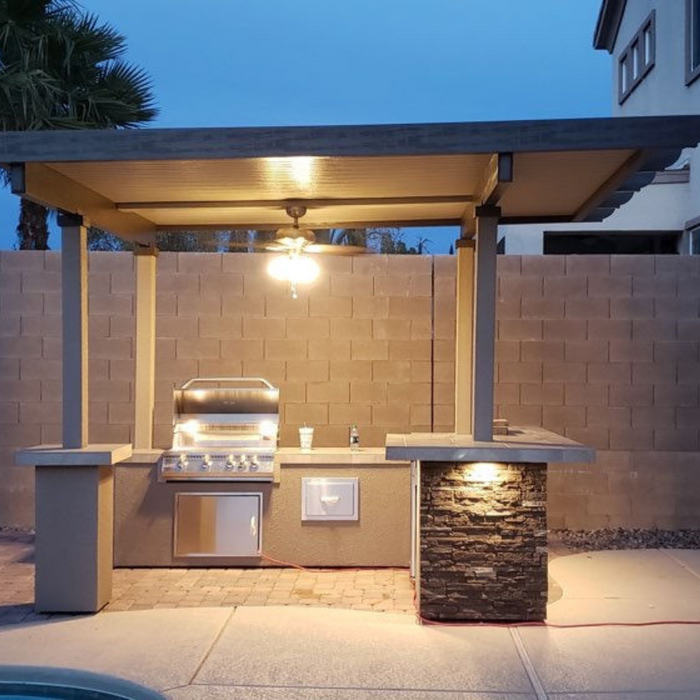 Aruba BBQ Island With 12' x 12' Pergola Built-In BBQ Grill