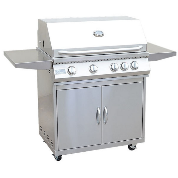 4 Burner 32 Inch Cart Model BBQ Grill With Locking Casters 304 Stainless Steel