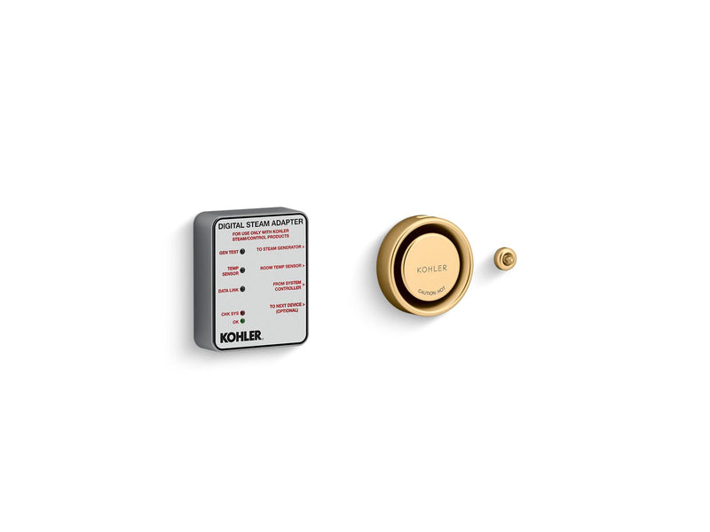 Kohler Invigoration Single Digital Steam Adapter Kit — Vibrant Brushed Moderne Brass