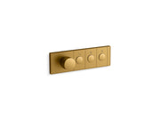 Kohler Anthem Three-Outlet Recessed Thermostatic Control — Vibrant Brushed Moderne Brass
