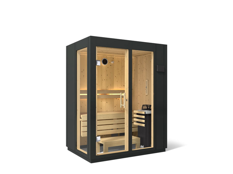 Kohler C1 Indoor Traditional Sauna — Graphite Grey / Spruce