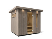 Kohler C2 Outdoor Traditional Sauna — Weathered Grey Spruce / Spruce