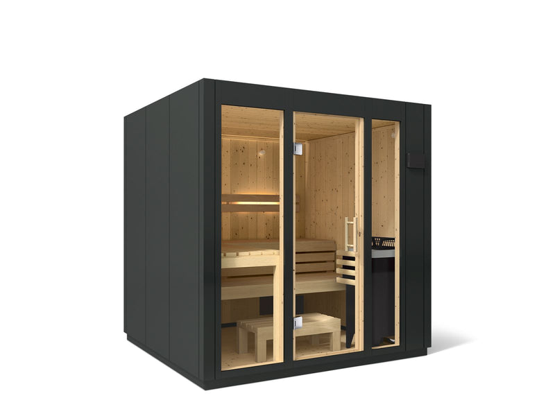 Kohler C1 Indoor Traditional Sauna — Graphite Grey / Spruce