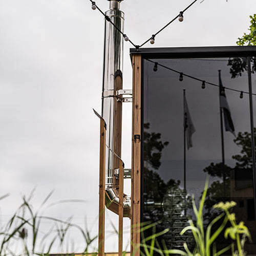 Sauna Wood Stove Chimney Set, Thru-Wall Backside Connection