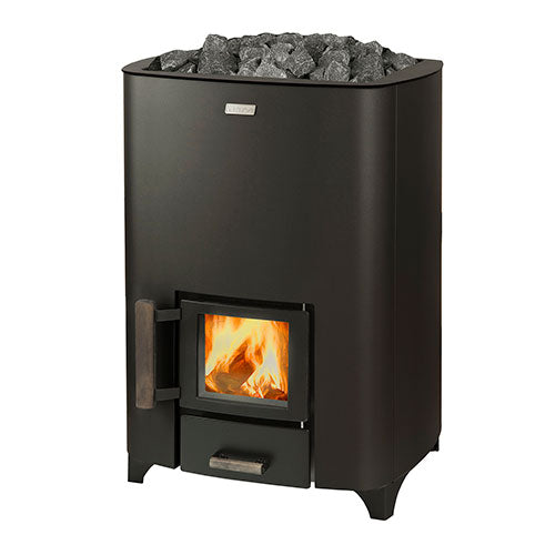Narvi NC Black Wood-Burning Sauna Stove — NC 16 / NC 20 / NC 24 (Finnish, CE)