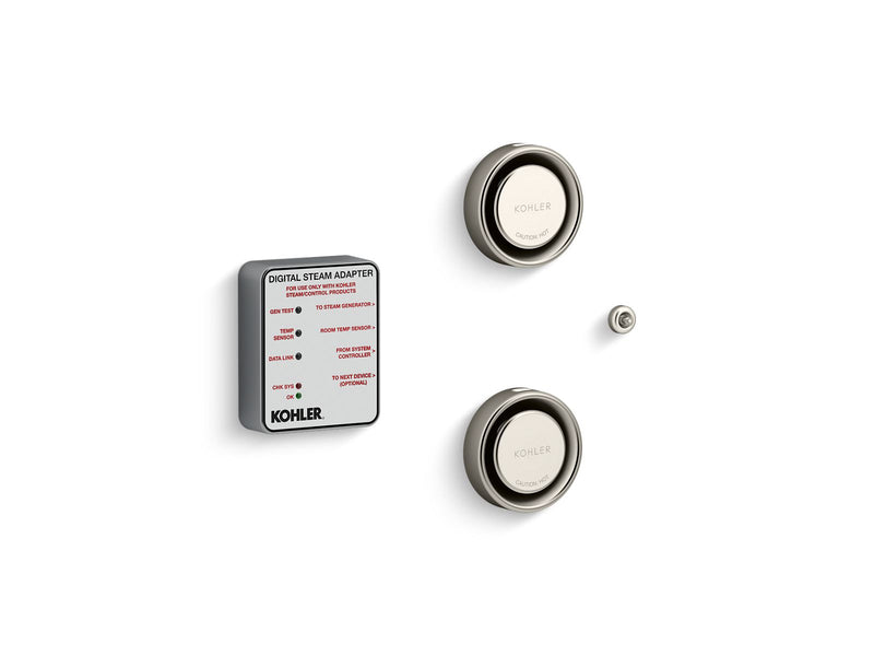 Kohler Invigoration Tandem Digital Steam Adapter Kit — Vibrant Brushed Nickel
